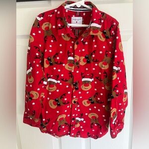 Denim & Flower Shirt Boys 9/10 Red Ricky Singh Christmas Holiday Festive Rudolph